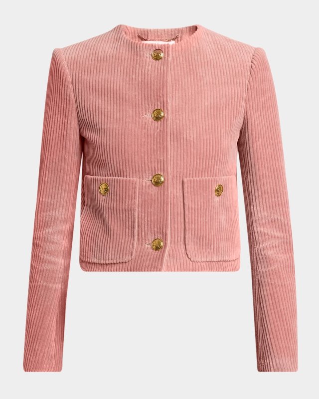 Corduroy Crop Single-Breasted Jacket